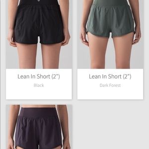 ISO Lululemon Lean In Shorts